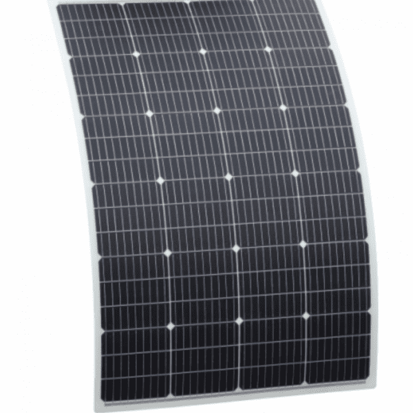 150w semi-flexible fibreglass solar panel with a round rear junction box and 3m cable, with durable etfe coating