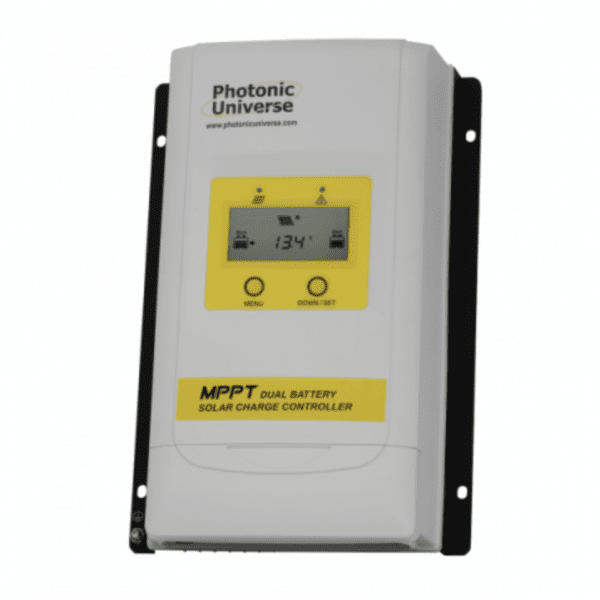 high efficiency 30a dual battery mppt solar charge controller with lcd display for solar panels up to 390w (12v battery system) / 780w (24v battery system)