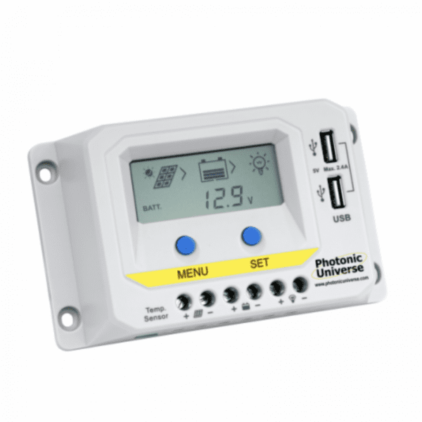 10a 12v/24v solar charge controller / regulator with lcd display and powerful dual usb output (2.4a)