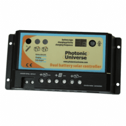 20a dual battery solar charge controller / regulator for 12v / 24v batteries