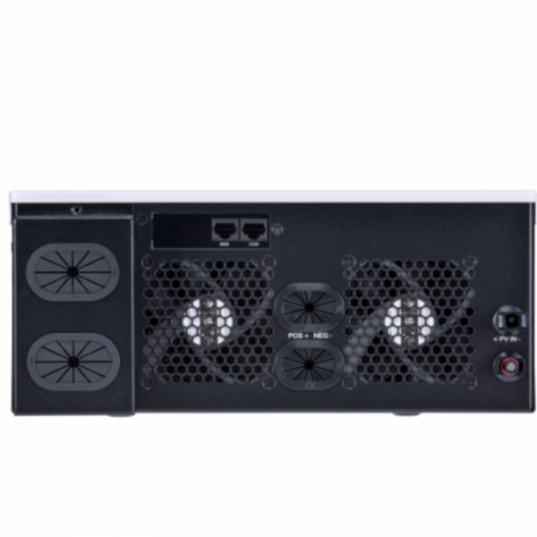 iconica 6000w 48v hybrid pure sine wave inverter with 120a mppt solar controller and 100a mains battery charger, dual ac inputs (no battery required)