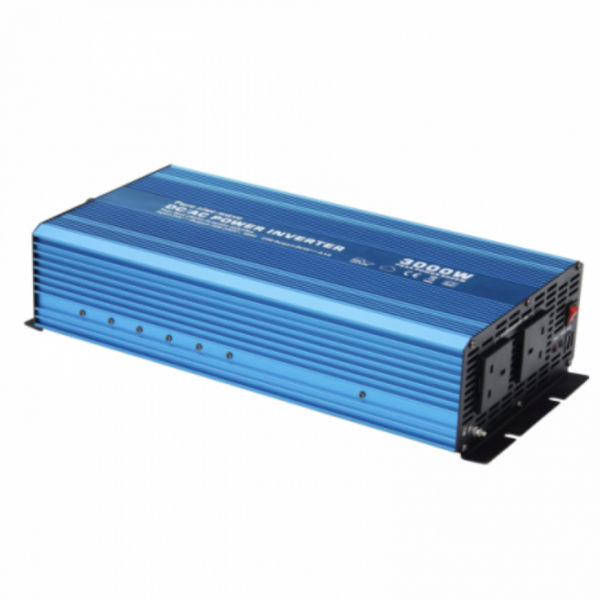 3000w 24v pure sine wave power inverter 230v ac output (uk sockets), with remote on/off switch