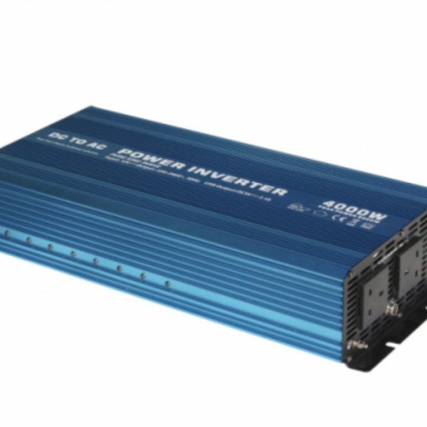 4000w 12v pure sine wave power inverter 230v ac output (uk sockets), with remote on/off switch
