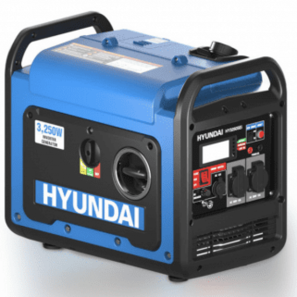 Hyundai 3200W / 3.2kW Petrol Inverter Generator, Pure Sine Wave Output, Lightweight, Quiet with Electric Start | HY3250SEi
