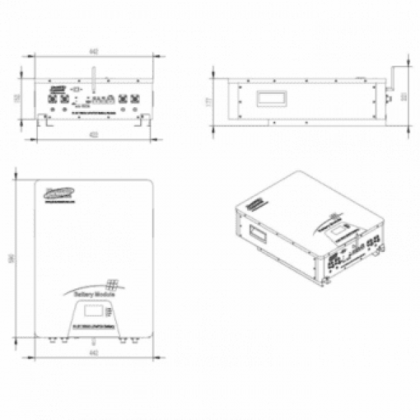 100Ah 48V Wall Mounted Lithium Battery Module For Leisure, Solar, Wind And Off-Grid Applications