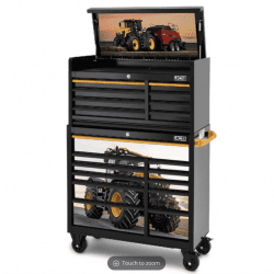 JCB 42’’ Roller Cabinet And Top Tool Chest Stack With Fastrac Tractor Wrap | JCBFSTSTACK