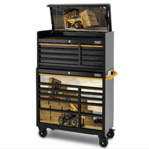 JCB 42’’ Roller Cabinet And Top Tool Chest Stack With Telehandler Loader Wrap | JCBTLHSTACK