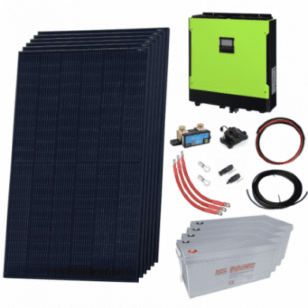 Premium 2.3Kw Grid-Tie Solar Power Kit With Lg Solar Panels, 5.5Kw Hybrid Inverter And 9.6Kwh Battery Bank
