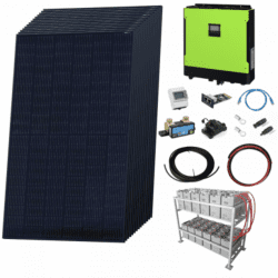 Premium 5.3Kw Grid-Tie Self-Consumption Solar Power Kit With Lg Solar Panels, 5.5Kw Hybrid Inverter And 24Kwh Battery Bank