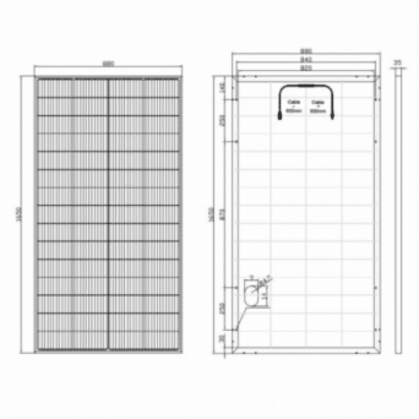 300W Bi-Facial Monocrystalline Solar Panel With 60Cm Cable