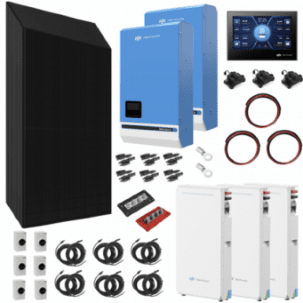 TBB Power 20.64Kw 48V Complete Off-Grid Solar Power System With 48 X 430W Sharp Solar Panels, 3 X 5Kw TBB Power Riiosun Hybrid Inverter And 3 X TBB Power Ps10 210Ah Batteries