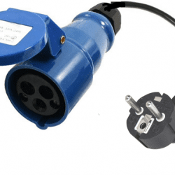 Caravan/Horsebox 16a Commando Socket with EU schuko Plug Fly Lead