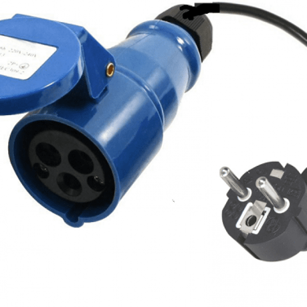 Caravan/Horsebox 16a Commando Socket with EU schuko Plug Fly Lead