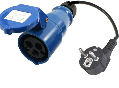 Caravan/Horsebox 16a Commando Socket with EU schuko Plug Fly Lead
